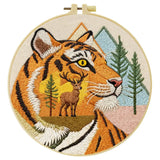 Majestic Tiger Embroidery Kit – Wildlife Forest DIY Hand Embroidery Hoop Art Set