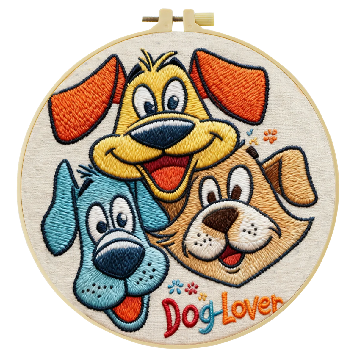 Dog Lover Embroidery Starter Kit – DIY Cartoon Puppy Sewing Art Set for Beginners