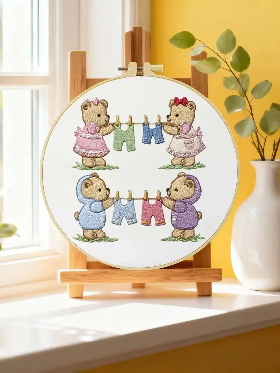Hardworking Little Bear Embroidery Starter Kit