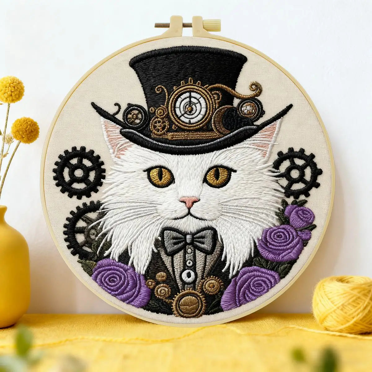 Punk Cat Embroidery Kit
