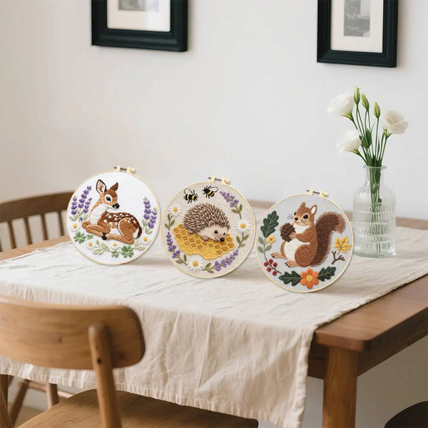 Forest Friends Hand Embroidery Kit