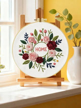 Home Sweet Home Floral Wreath Embroidery Kit Kits For Stitchers