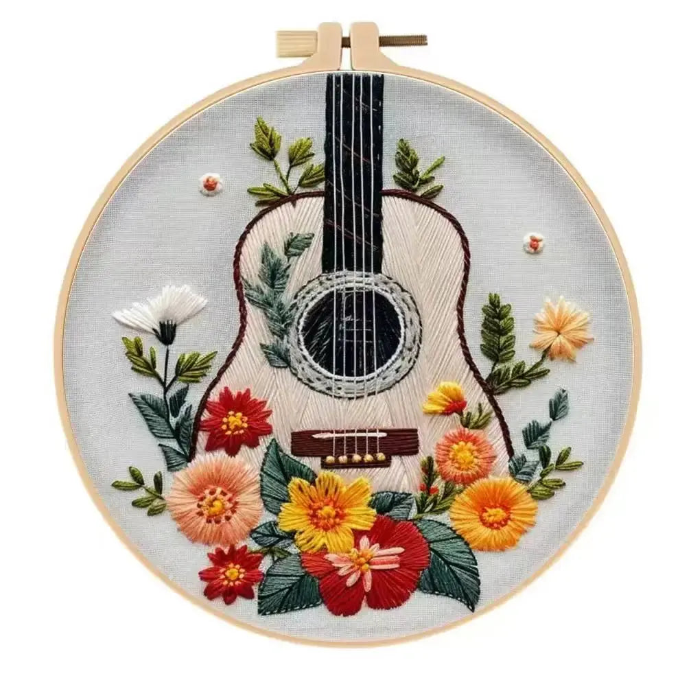 Floral Violin Embroidery Starter Kit The Stichers Heavane