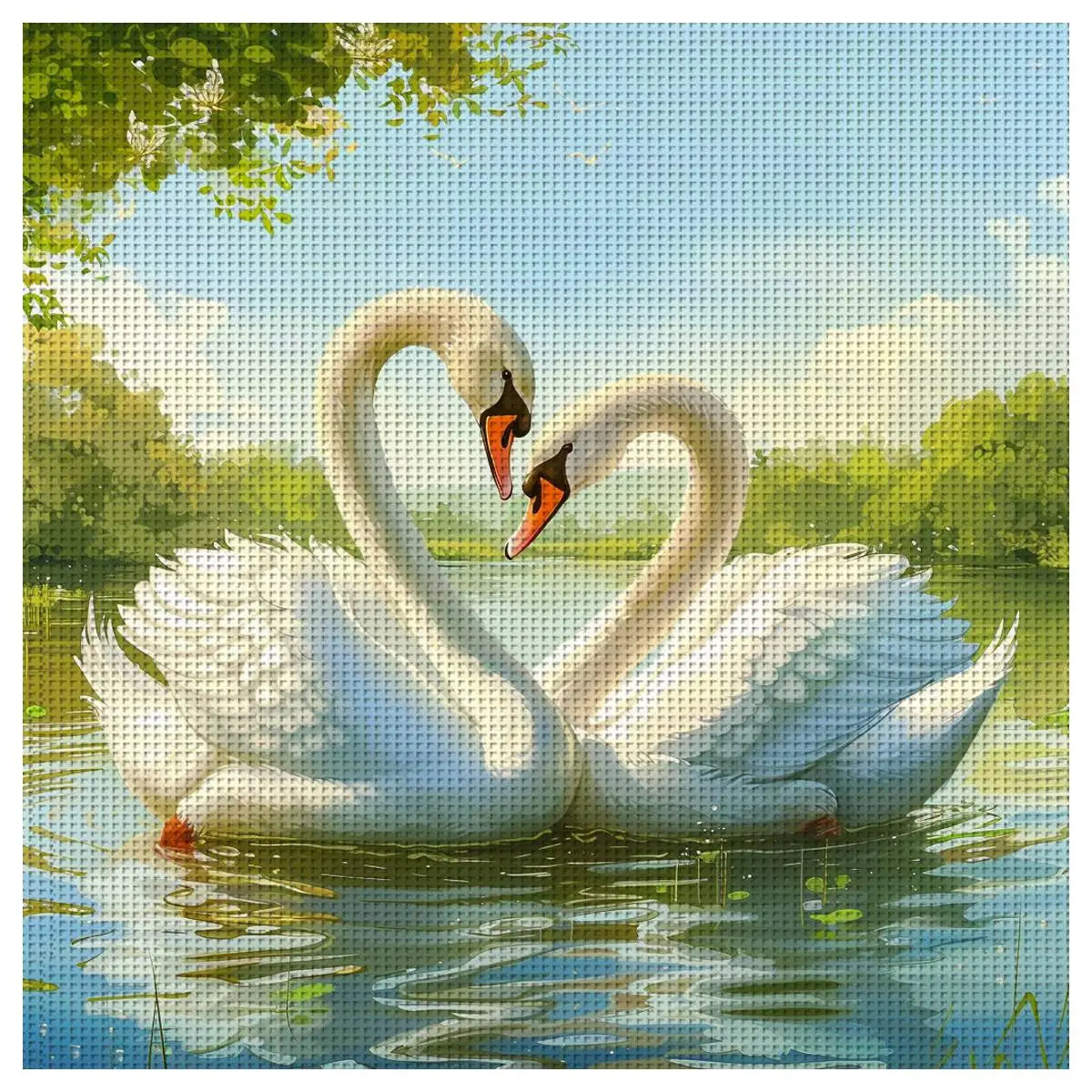 Elegant Swan Love Cross Stitch Kit 🦢💕✨