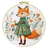 Fox Embroidery Kit for Beginners – DIY Woodland Animal Hand Embroidery Hoop Set