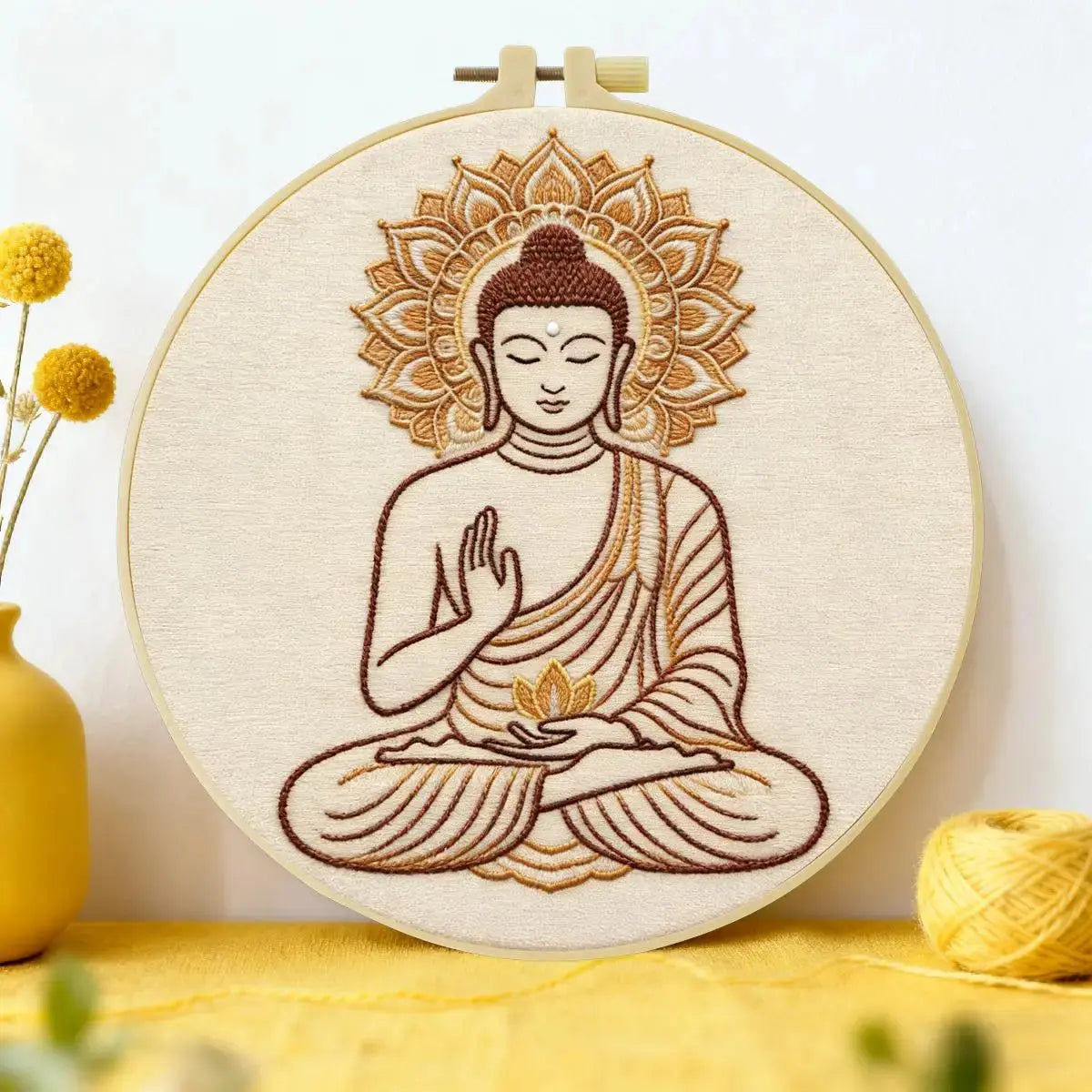 Serene Buddha Embroidery Kit Kits For Stitchers