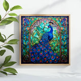 Stained Glass Peacock Cross Stitch Kit 🦚💙✨