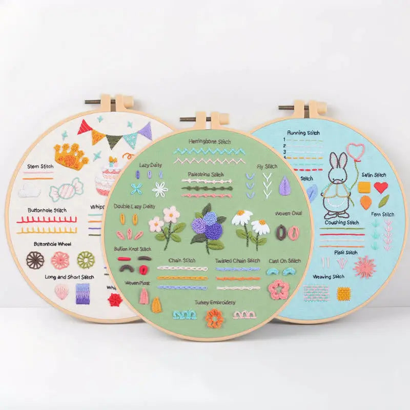 4-Piece Beginner Embroidery Learning Kit Kits For Stitchers