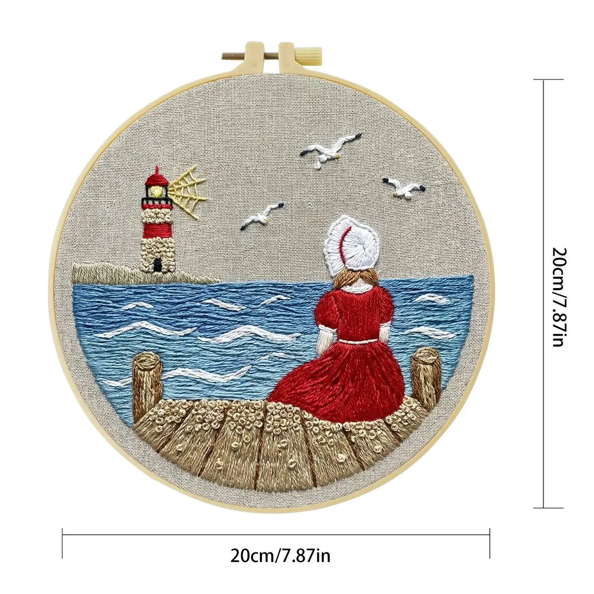 Seaside Lighthouse Daydream Embroidery Kit 🌊⚓❤️ Kits For Stitchers