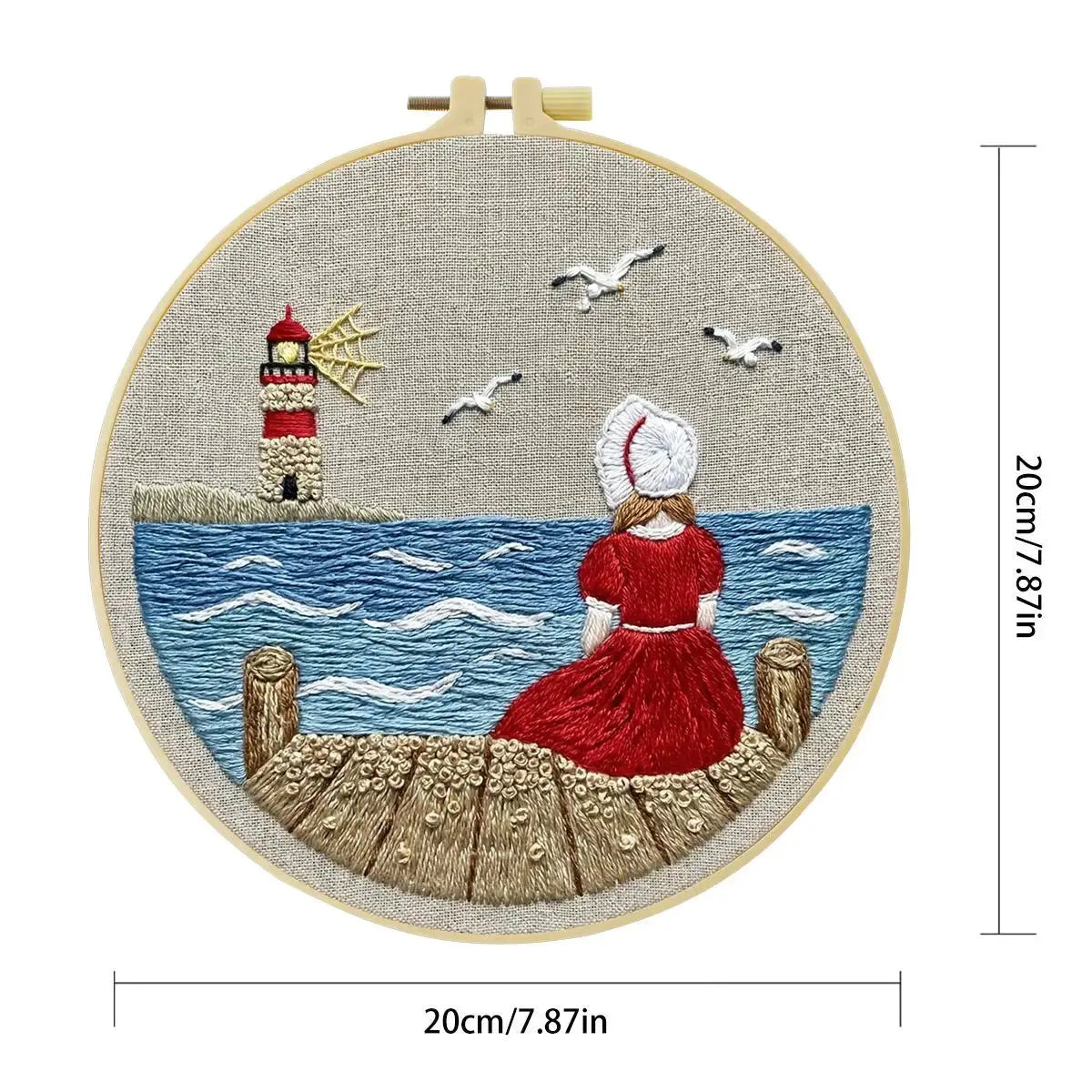 Seaside Lighthouse Daydream Embroidery Kit 🌊⚓❤️ Kits For Stitchers
