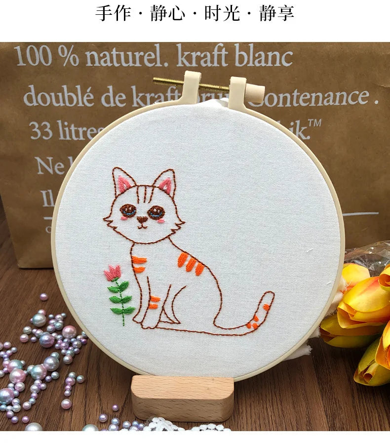 Animal Friends Beginner Embroidery Kit Kits For Stitchers