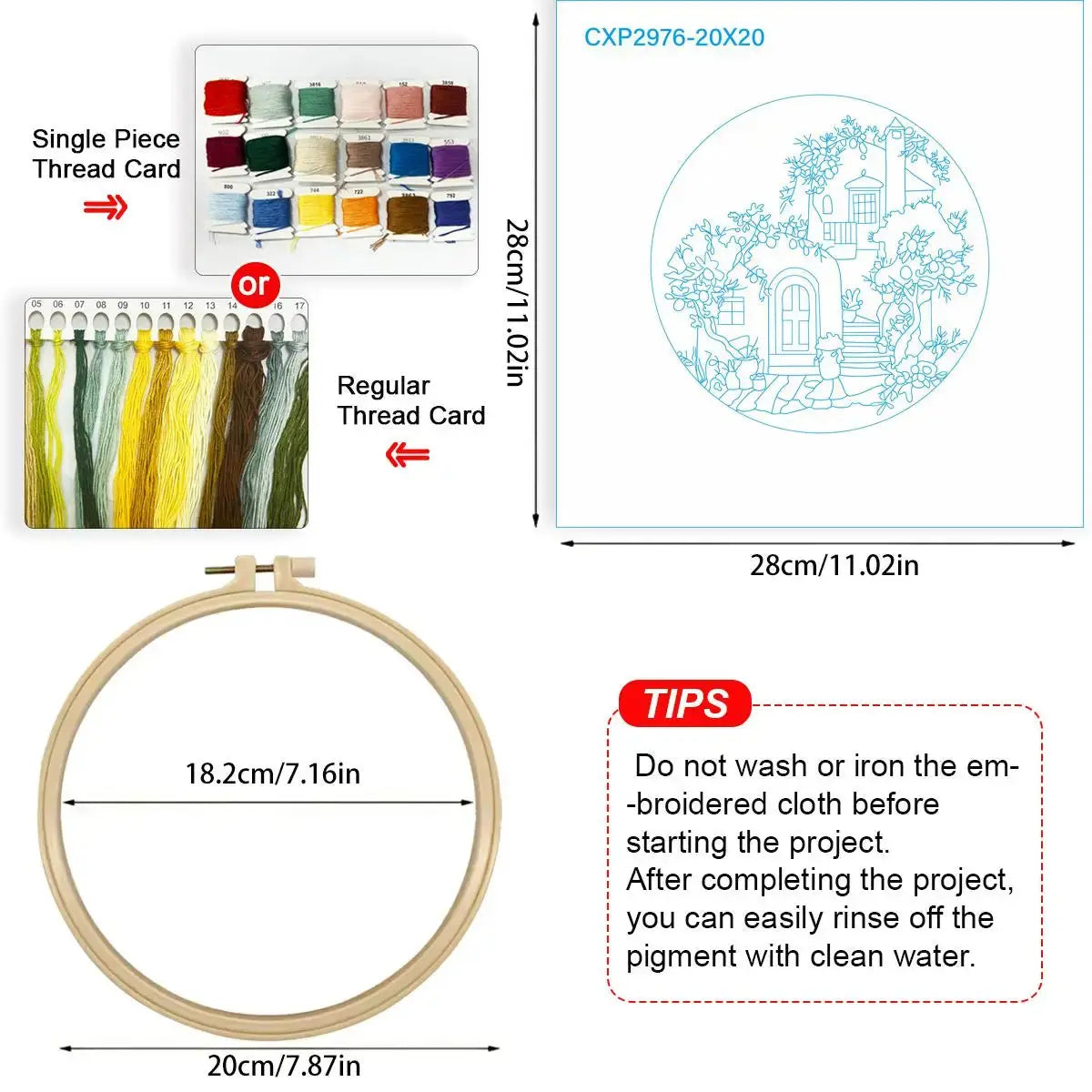 Mediterranean Lemon House Embroidery Kit – DIY Coastal Cottage Hoop Art for Beginners & Craft Lovers Kits For Stitchers