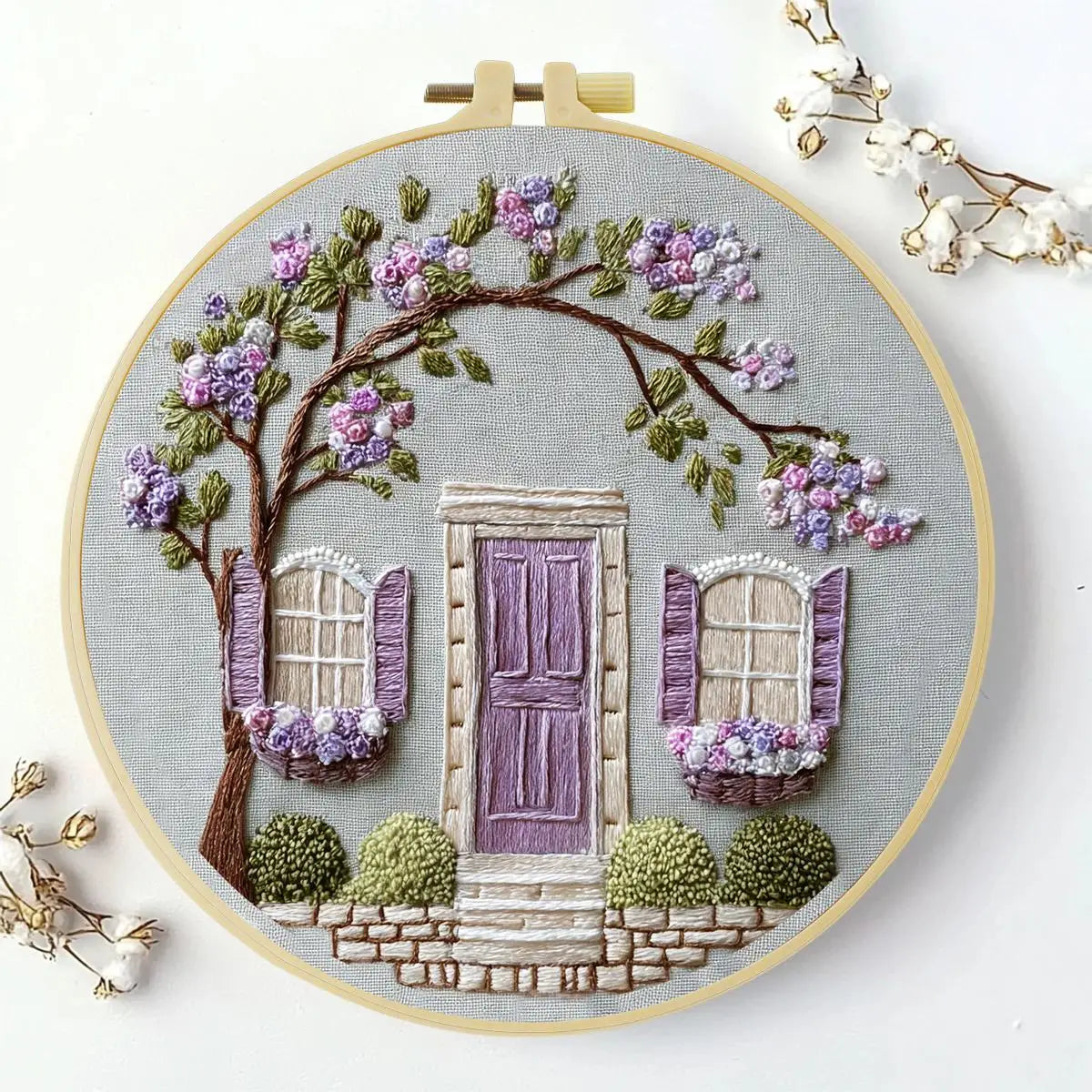 Lavender Cottage Embroidery Kit Kits For Stitchers