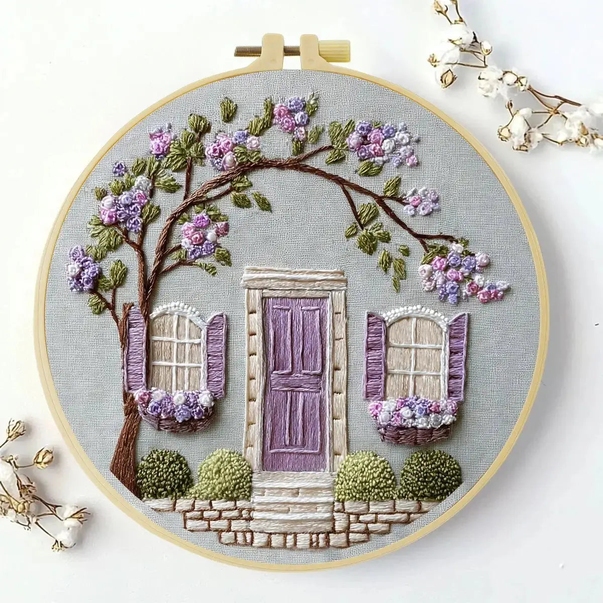 Lavender Cottage Embroidery Kit Kits For Stitchers