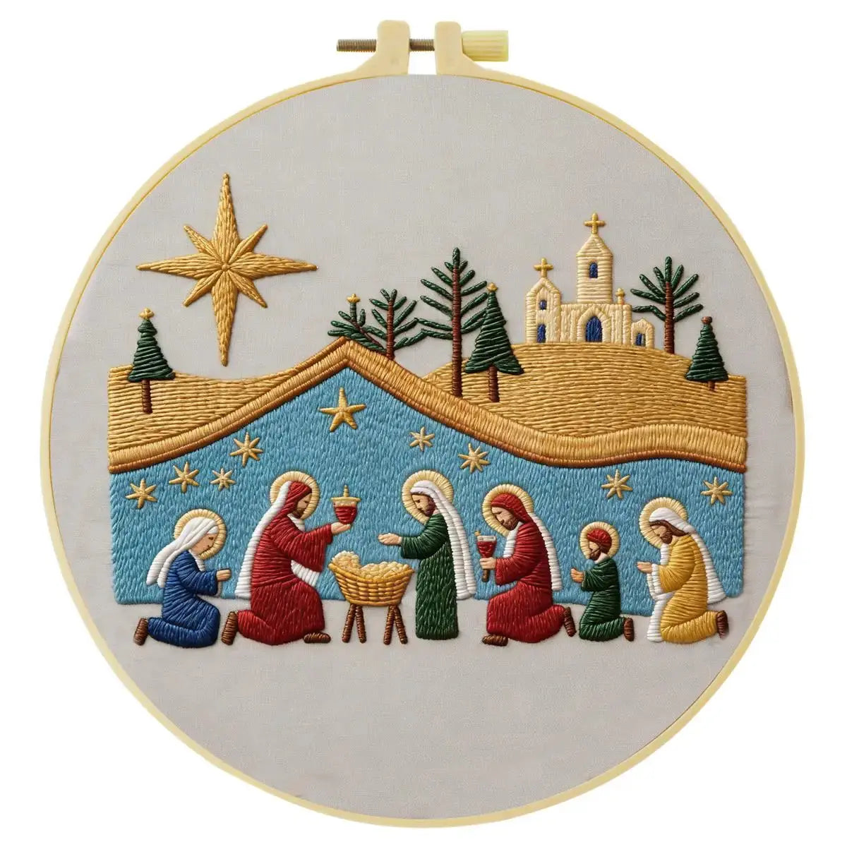 Christmas Nativity Scene Embroidery Kit Kits For Stitchers