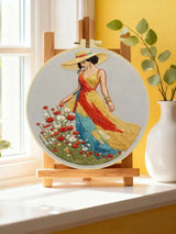 Summer Meadow Lady Embroidery Kit Kits For Stitchers