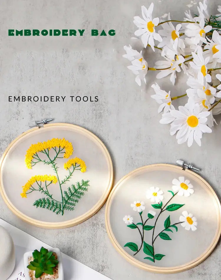 Transparent Double-Sided Flower Embroidery Starter Kit The Stichers Heavane