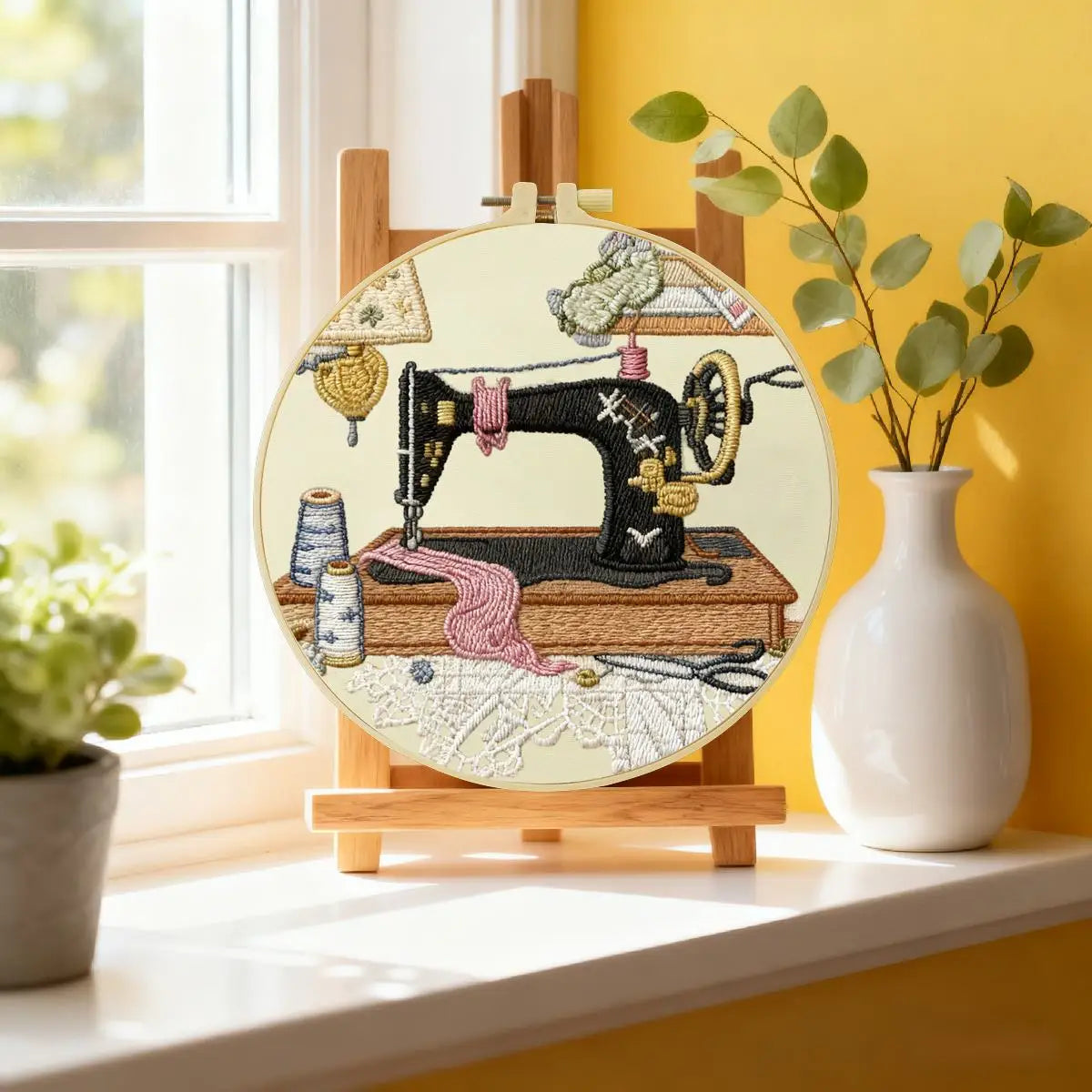 Retro Sewing Machine Embroidery Kit
