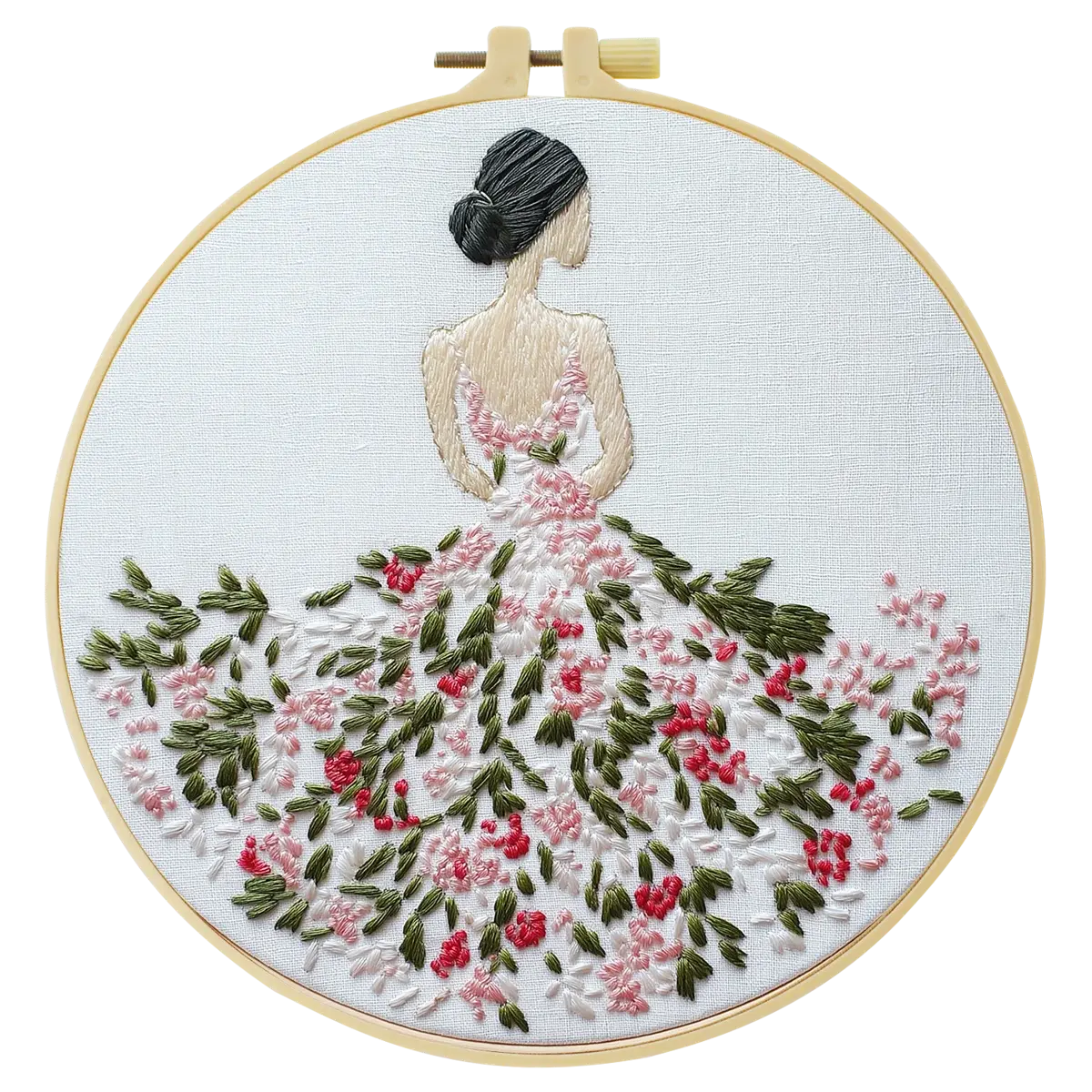 Floral Lady Hand Embroidery Kit The Stichers Heavane