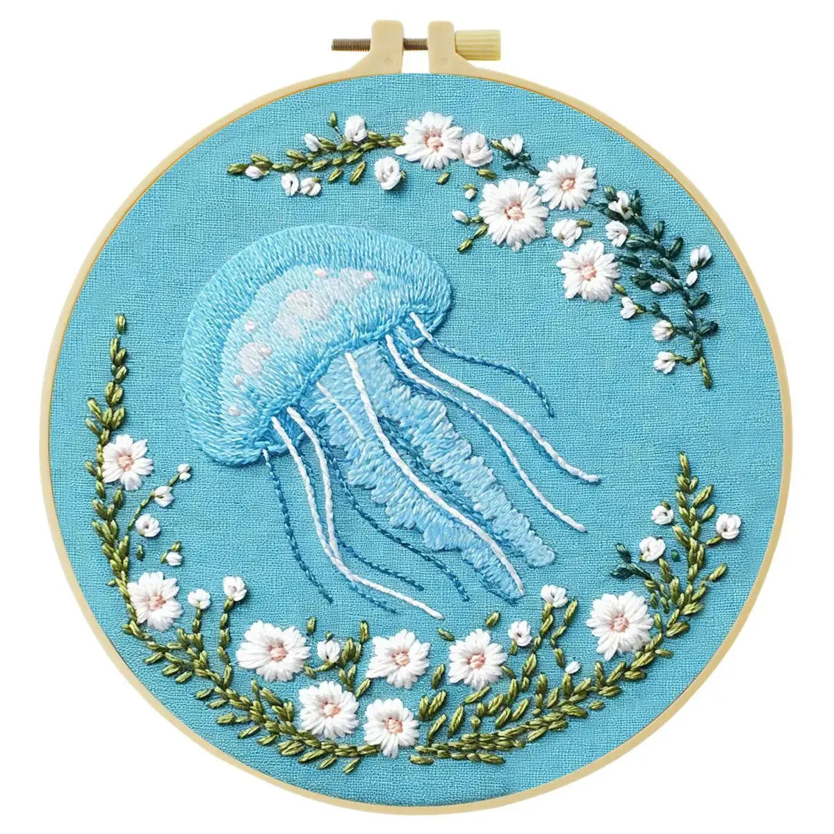 Floral Jellyfish Embroidery Kit Kits For Stitchers
