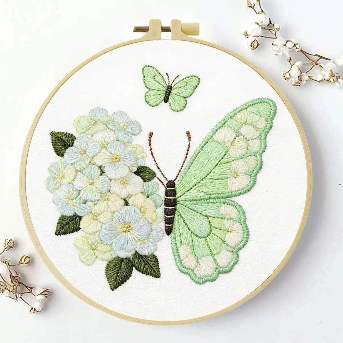 Hydrangea & Butterfly Embroidery Starter Kit