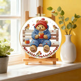 Winter Teddy Bear Embroidery DIY Kit – Cute Animal Beginner Stitching Kit with Hoop, Pattern & Threads The Stichers Heavane