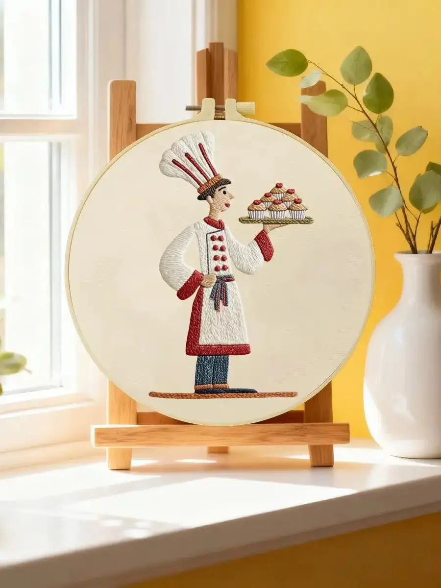 Pastry Chef Embroidery Kit Kits For Stitchers