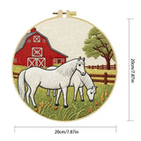 Farm Horse Embroidery Kit – Rustic Barn DIY Hand Embroidery Hoop Art Set
