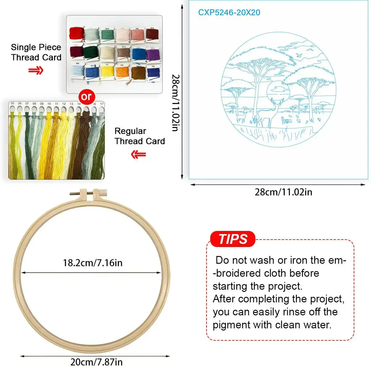 African Safari Sunset Embroidery Kit Kits For Stitchers