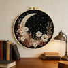 Moon & Floral Night Embroidery Starter Kit – DIY Celestial Sewing Art Set for Beginners