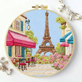 Paris Eiffel Tower Punch Needle Wall Art – Handmade Embroidery Hoop Decor for Nursery & Cozy Rooms Kits For Stitchers