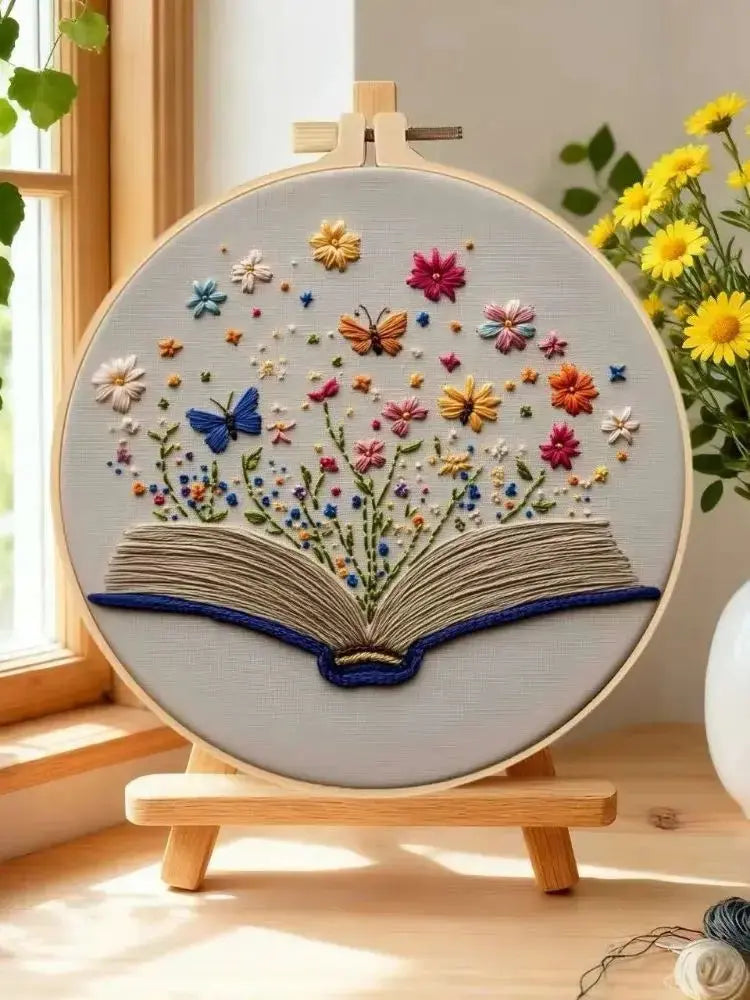 Blooming Book Hand Embroidery Kit The Stichers Heavane