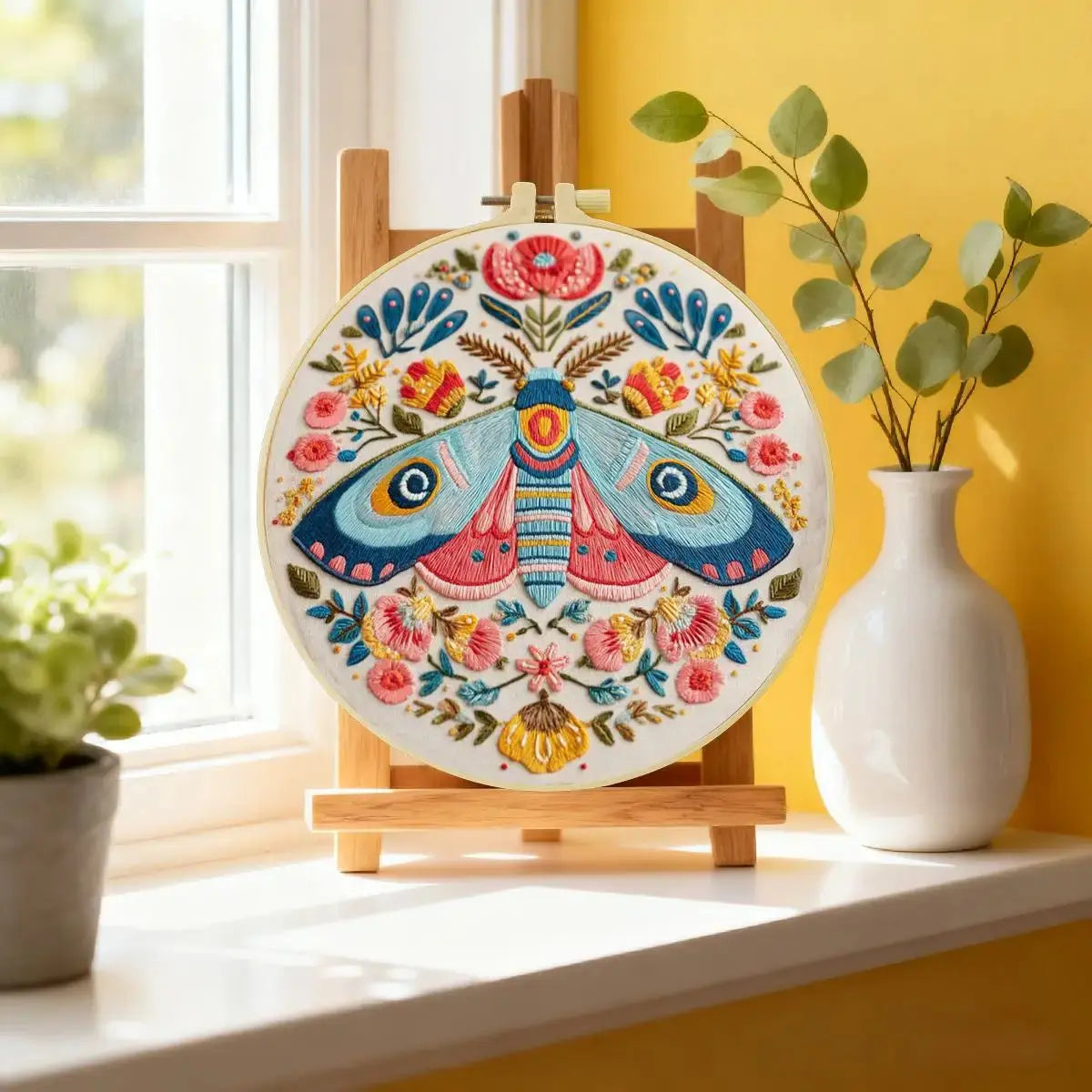 Colorful Folk Moth Embroidery Kit Kits For Stitchers