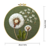 Minimalist Dandelion Embroidery Kit – Botanical Puff Flower DIY Needlepoint Hoop Art Modern Nature Decor Craft Gift for Adults