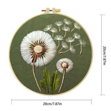 Minimalist Dandelion Embroidery Kit – Botanical Puff Flower DIY Needlepoint Hoop Art Modern Nature Decor Craft Gift for Adults Kits For Stitchers