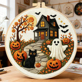 Haunted Halloween Cottage Embroidery Kit