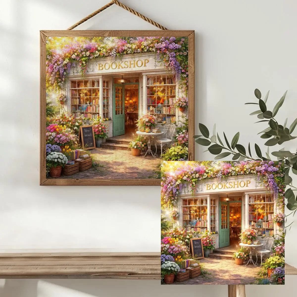 Blooming Bookshop Cross Stitch Kit 📚🌸🏡✨