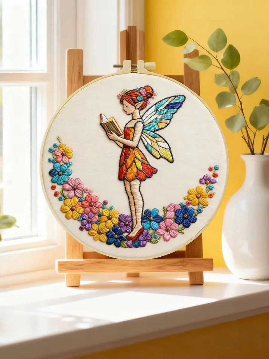 Fairy Embroidery Kit for Beginners – DIY Fantasy Hand Embroidery Hoop Set