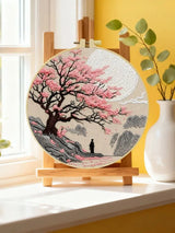 Lavender Field Embroidery DIY Kit – Beginner Floral Stitching Kit with Hoop & Pattern