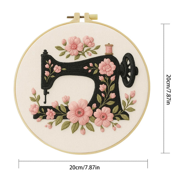 Floral Sewing Machine Hand Embroidery Kit