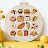 Food Lover Embroidery Kit – Cute Snacks & Treats DIY Hand Embroidery Hoop Art Set Kits For Stitchers