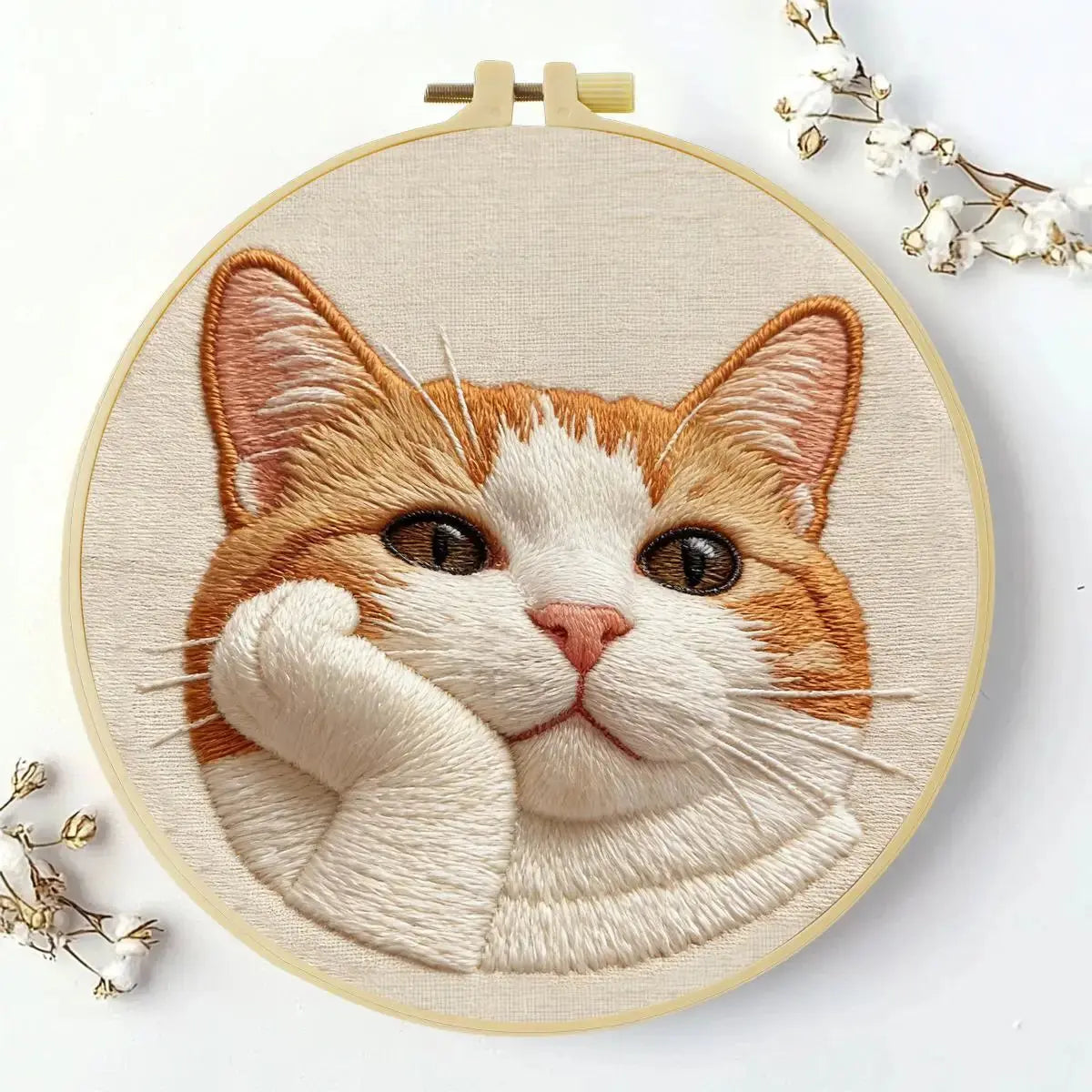 Dreamy Ginger Cat Embroidery Kit Kits For Stitchers