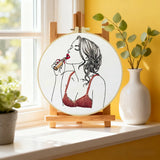 Red Lipstick Embroidery Kit 💄🧵