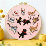 Playful Cats Embroidery Kit Kits For Stitchers