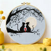 Moonlit Cat Couple Embroidery Kit – DIY Romantic Hoop Art for Beginners & Cat Lovers
