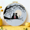 Moonlit Cat Couple Embroidery Kit – DIY Romantic Hoop Art for Beginners & Cat Lovers Kits For Stitchers