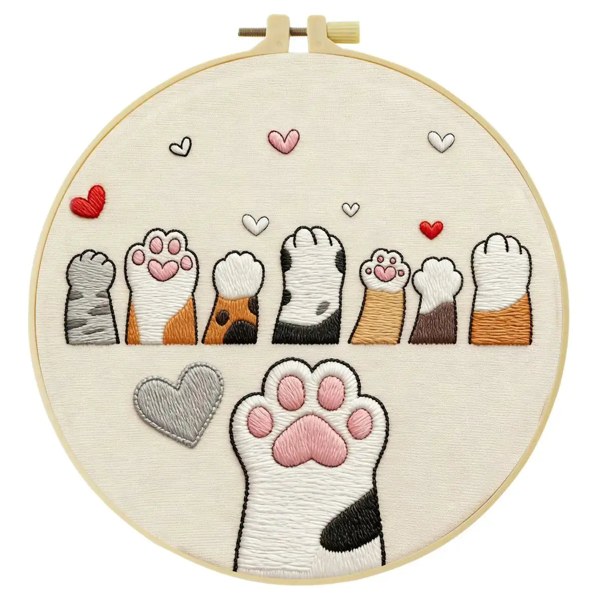 Cute Cat Paws Embroidery Kit Kits For Stitchers