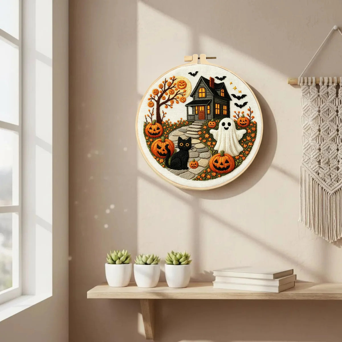 Haunted Halloween Cottage Embroidery Kit