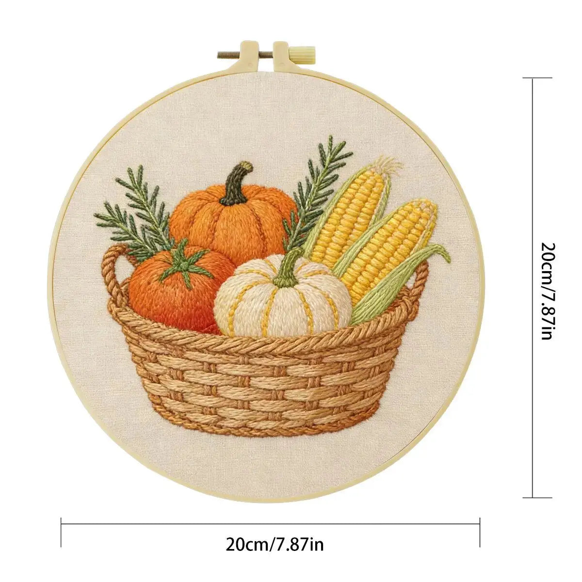 Autumn Harvest Basket Embroidery Kit Kits For Stitchers