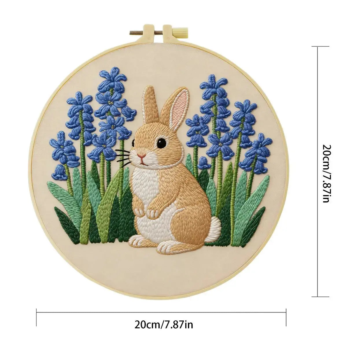 Bluebell Bunny Embroidery Kit โ Cute Spring Rabbit Floral Design Kits For Stitchers